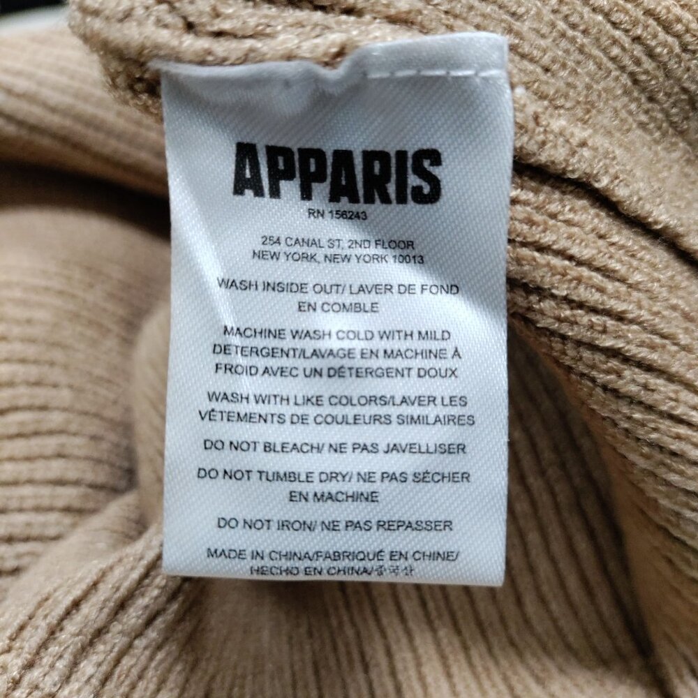 Apparis Women's Tan Oversized Cropped Ribbed Knit Button-Up Cardigan Size Medium - Picture 10 of 15